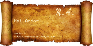 Mai Andor névjegykártya